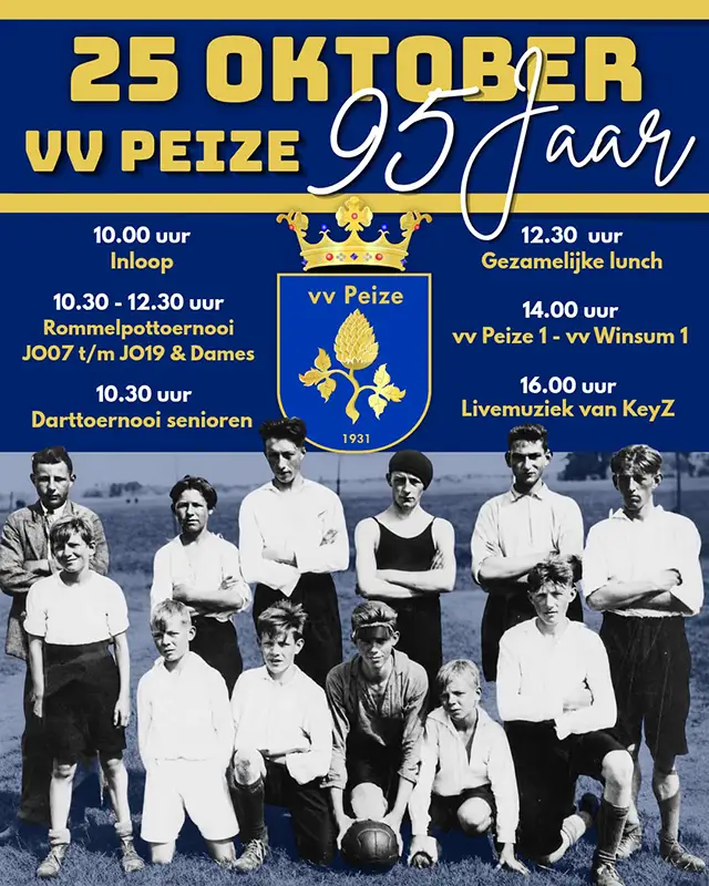 poster vv peize 95jaar
